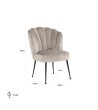 RICHMOND krzesło PIPPA KHAKI - welur,     podstawa czarna
