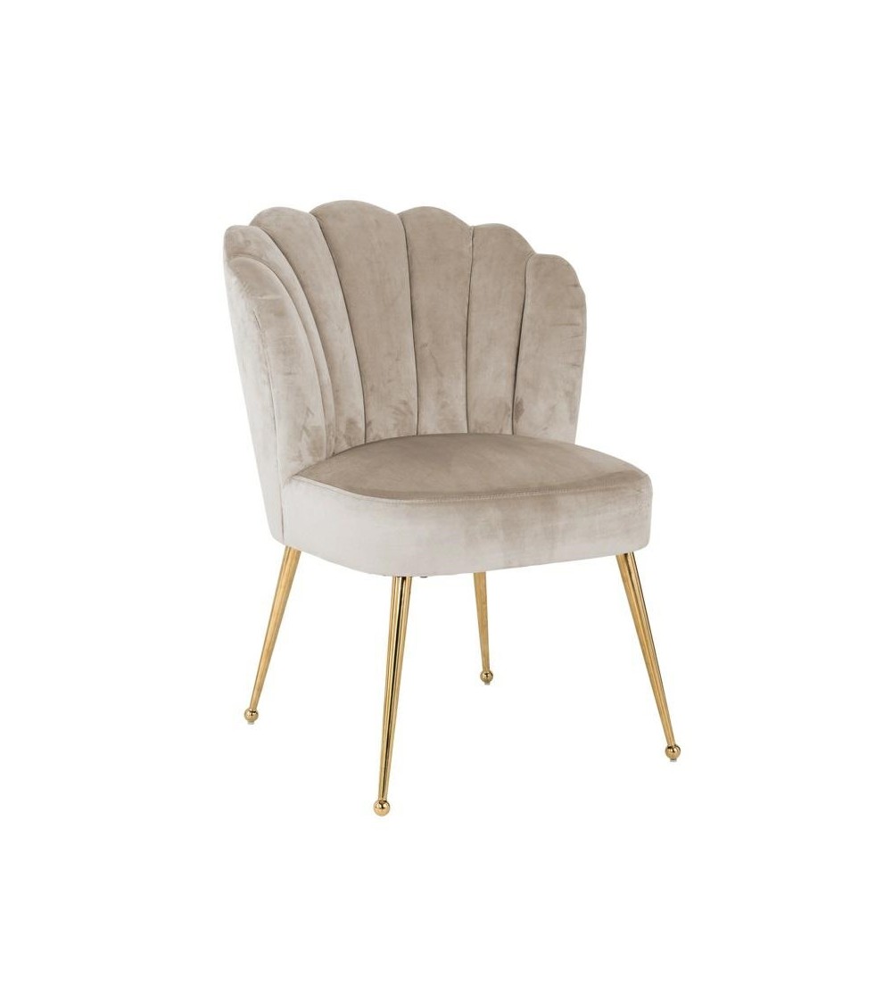 RICHMOND krzesło PIPPA KHAKI - welur, podstawa złota