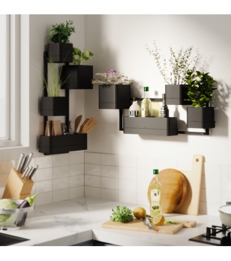 UMBRA zestaw doniczek CUBIKO czarny