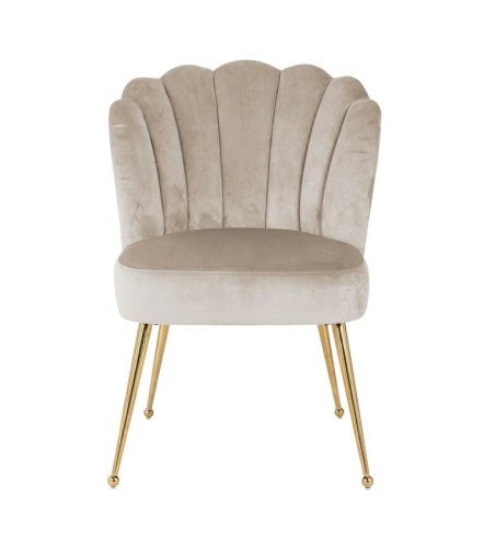 RICHMOND krzesło PIPPA KHAKI - welur, podstawa złota