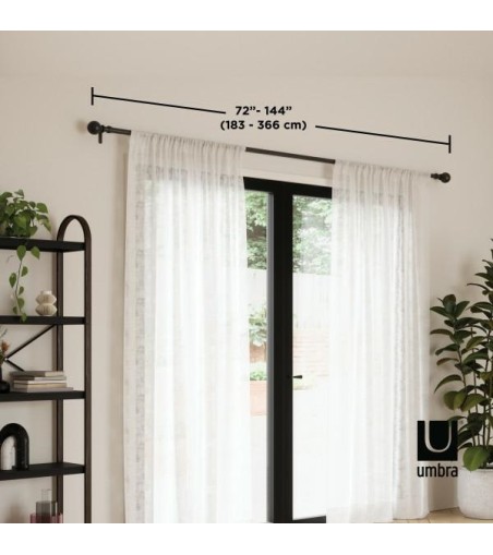 UMBRA karnisz SITA 183 - 366 cm czarny