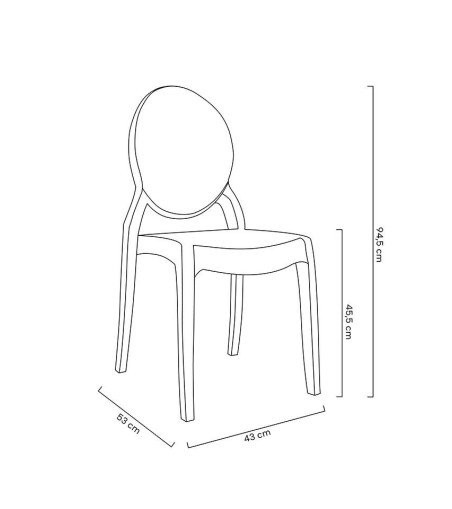 Krzesło ELIZABETH transparentne -  poliwęglan
