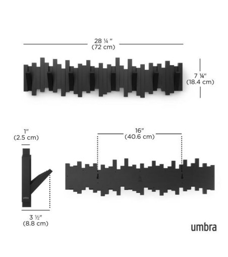UMBRA wieszak na ubrania STICKS 8 czarny