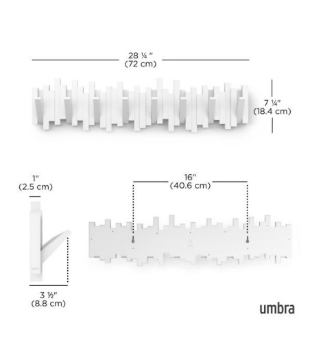 UMBRA wieszak na ubrania STICKS 8 biały