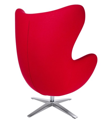 Fotel EGG SZEROKI czerwony.1 - wełna, podstawa stal
