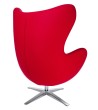 Fotel EGG SZEROKI czerwony.1 - wełna, podstawa stal