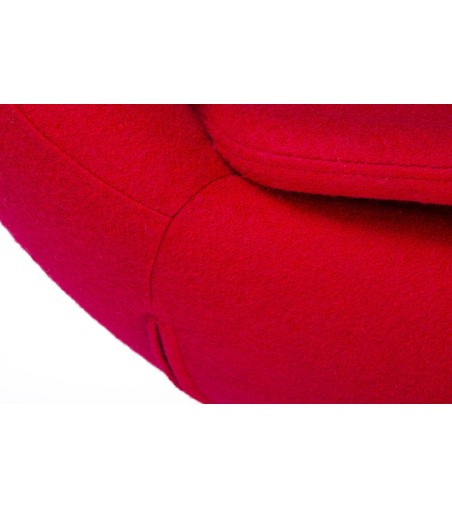 Fotel EGG SZEROKI czerwony.1 - wełna, podstawa stal