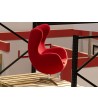 Fotel EGG SZEROKI czerwony.1 - wełna, podstawa stal