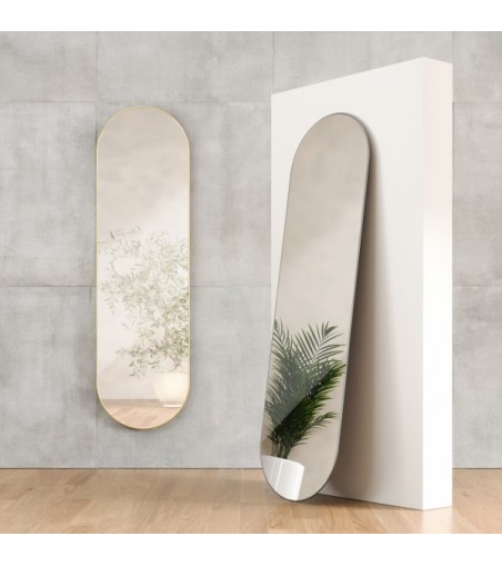 UMBRA lustro ścienne HUBBA 62 x 18 cm     mosiądz