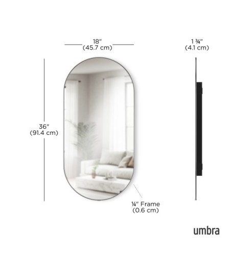 UMBRA lustro ścienne HUBBA 36 x 18 cm     tytan