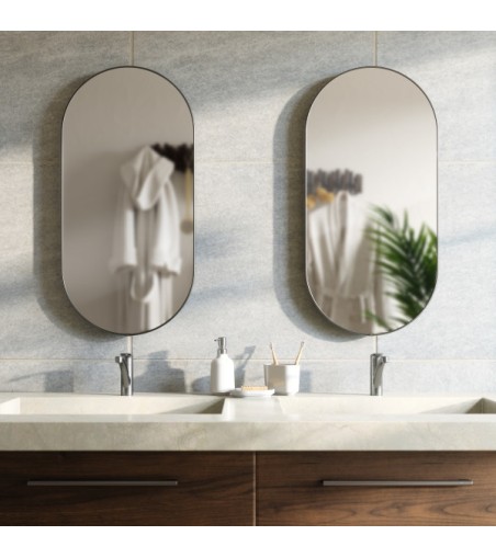 UMBRA lustro ścienne HUBBA 36 x 18 cm     tytan