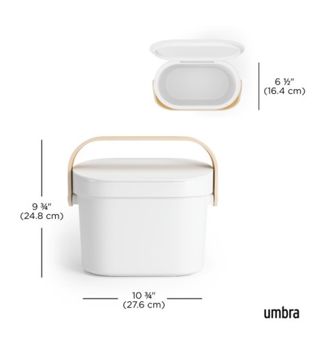 UMBRA kosz na śmieci BELLWOOD biały