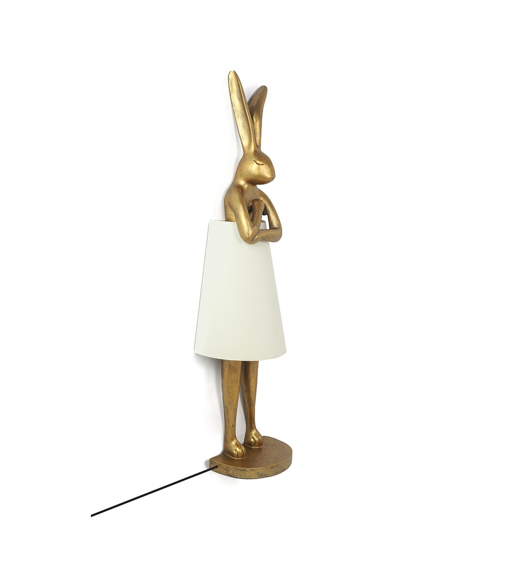 KARE lampa podłogowa RABBIT 150 cm biała  / złota