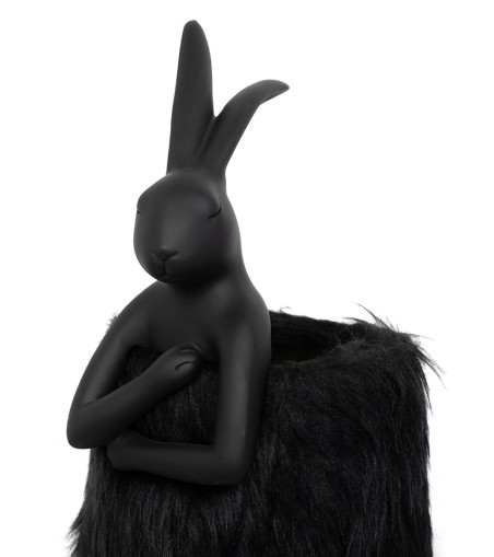 KARE lampa stołowa RABBIT FUR 50 cm       czarna / złota