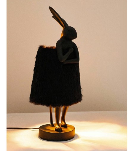 KARE lampa stołowa RABBIT FUR 50 cm       czarna / złota