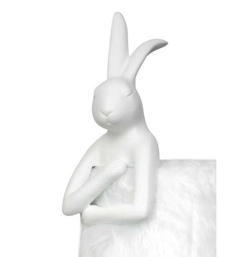 KARE lampa stołowa RABBIT FUR 50 cm       biała / srebrna