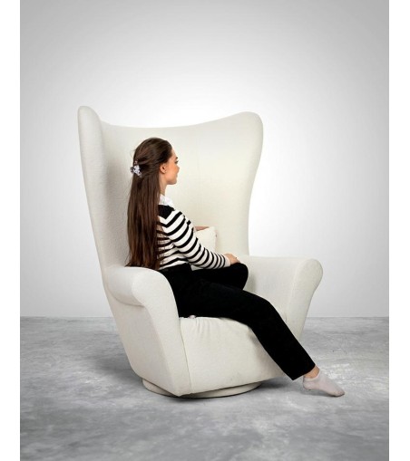MaMaison fotel obrotowy GROSDOS biały /   chenille
