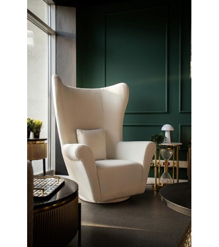 MaMaison fotel obrotowy GROSDOS biały /   chenille