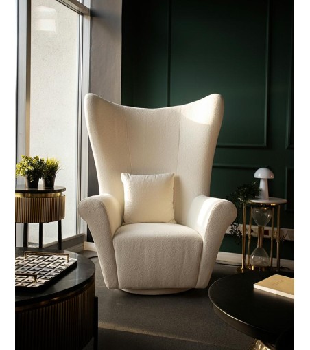 MaMaison fotel obrotowy GROSDOS biały /   chenille