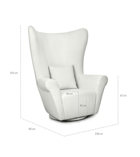 MaMaison fotel obrotowy GROSDOS biały /   chenille