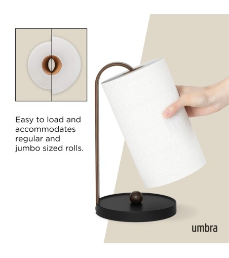 UMBRA stojak na ręcznik papierowy         BELLWOOD czarny/orzech