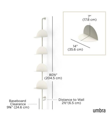 UMBRA regulowane półki ścienne SOLIS      beżowe