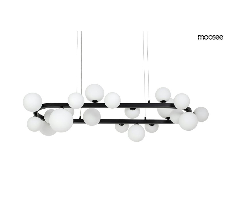 MOOSEE lampa wisząca ALURE OVAL 120       czarna/mleczna