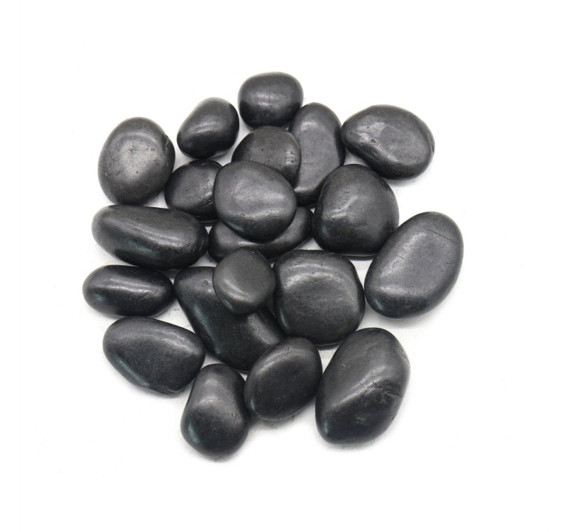 Kamień dekoracyjny ogrodowy OTOCZAK       POLEROWANY 5-8 cm 20 kg czarny