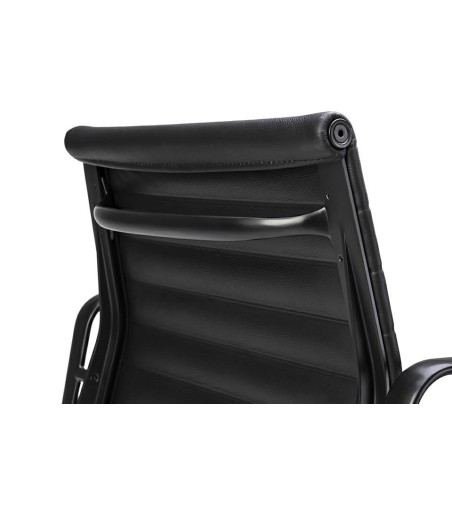 Fotel biurowy BODY PRESTIGE PLUS czarny  - skóra naturalna, aluminium