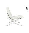 MODESTO fotel BARCELON biały - ekoskóra,  stal polerowana