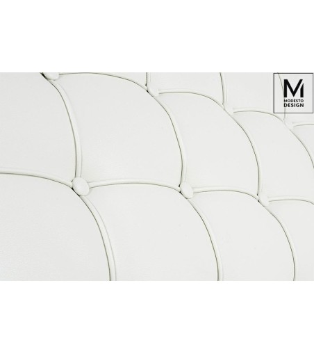 MODESTO fotel BARCELON biały - ekoskóra,  stal polerowana