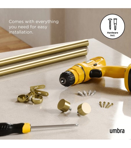 UMBRA pojedynczy karnisz CAPPA 305 - 457  cm złoty