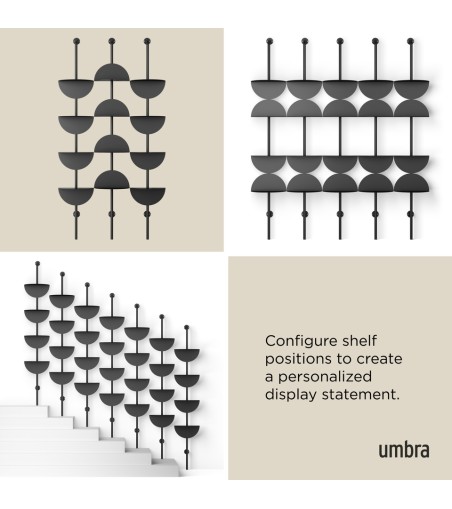 UMBRA regulowane półki ścienne SOLIS      czarne