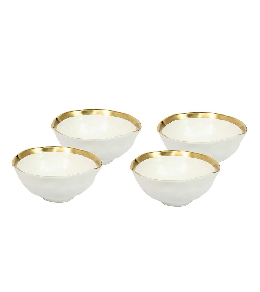 KARE komplet 4 misek BELL 15 cm           biało-złoty