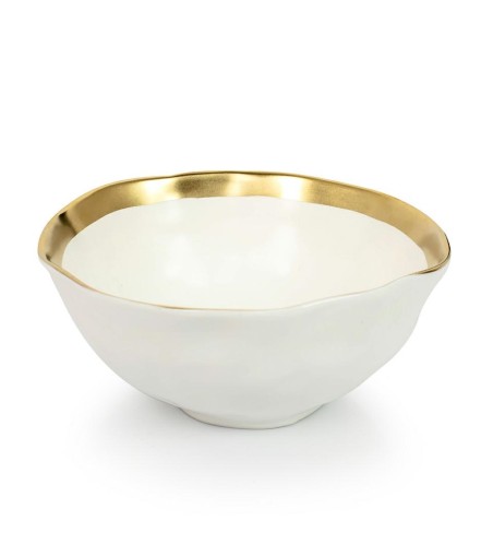 KARE komplet 4 misek BELL 15 cm           biało-złoty