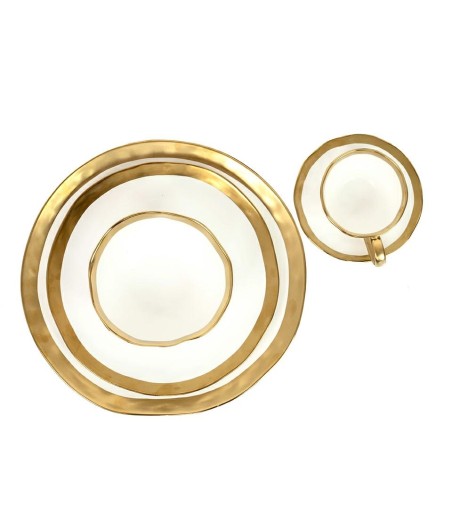 KARE komplet 4 misek BELL 15 cm           biało-złoty
