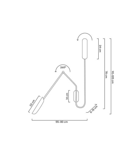 MOOSEE lampa ścienna TENTA czarna