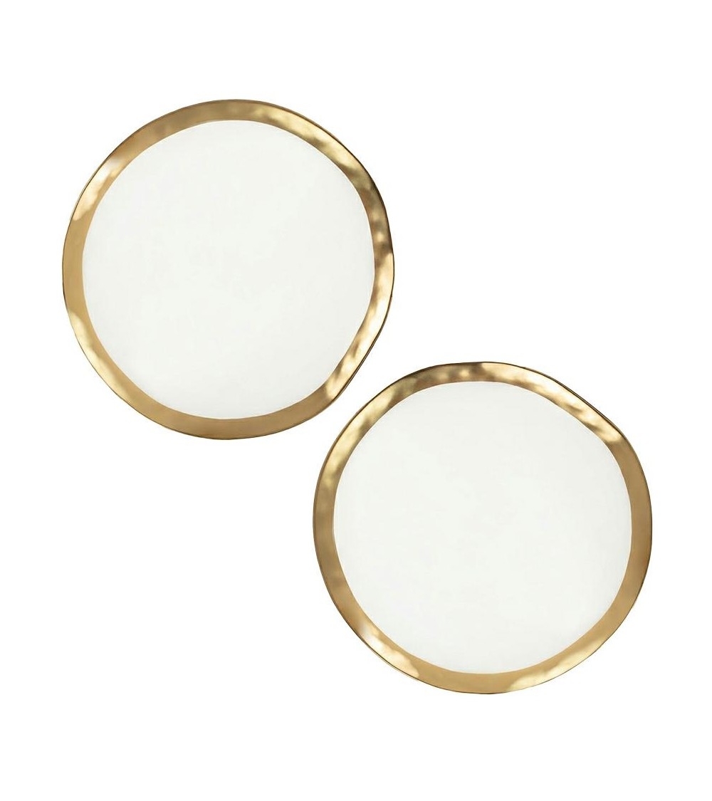 KARE komplet 2 talerzy BELL 38 cm         biało-złoty