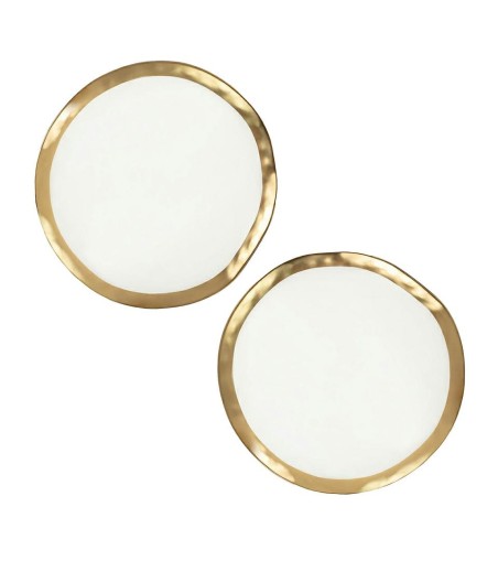 KARE komplet 2 talerzy BELL 38 cm         biało-złoty