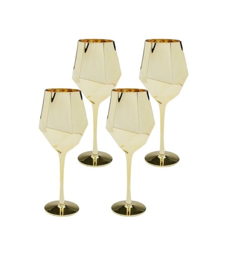 KARE komplet 4 kieliszków do wina         DIAMOND 660 ml złoty