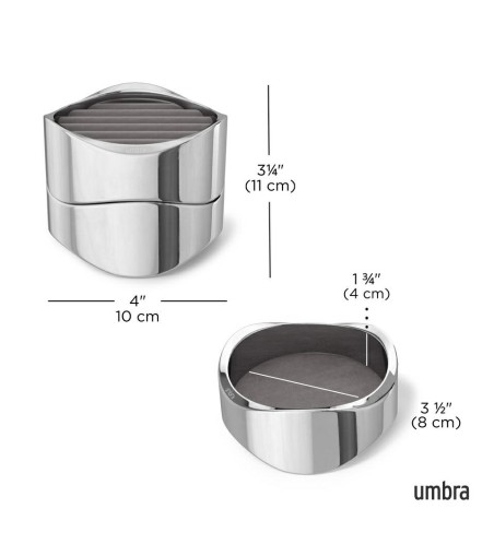 UMBRA organizer na biżuterię WAVY chrom