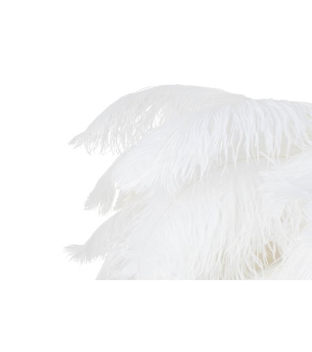 MOOSEE lampa wisząca TIFFANY 135 biała    mosiądz / naturalne pióra