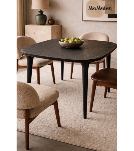 MaMaison stół jadalniany LAMINAR 120      czarny / drewno