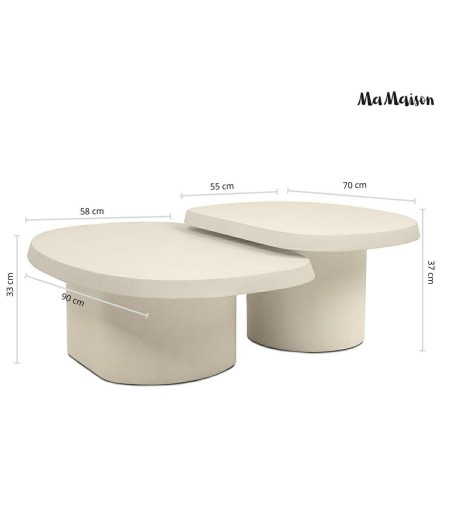 MaMaison zestaw stolików kawowych OTTO    70 / 90 beżowy