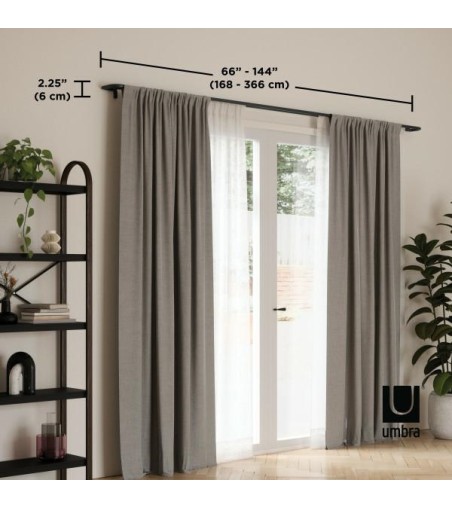 UMBRA karnisz TWILIGHT DOUBLE 168 - 365   cm czarny mat