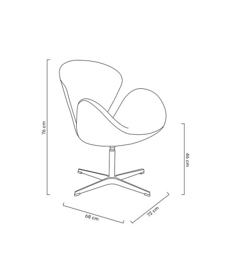 Fotel SWAN WOOL PREMIUM czerwony -  wełna, podstawa stal