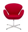 Fotel SWAN WOOL PREMIUM czerwony -  wełna, podstawa stal