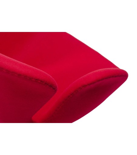 Fotel SWAN WOOL PREMIUM czerwony -  wełna, podstawa stal