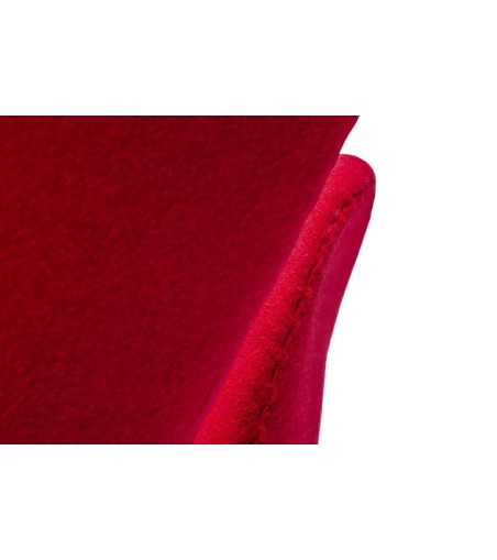 Fotel SWAN WOOL PREMIUM czerwony -  wełna, podstawa stal