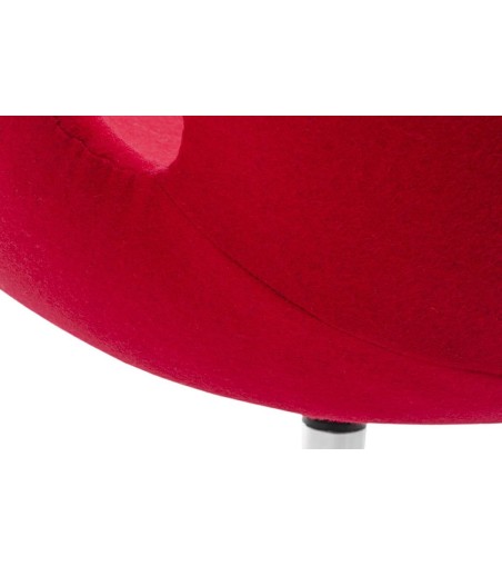Fotel SWAN WOOL PREMIUM czerwony -  wełna, podstawa stal